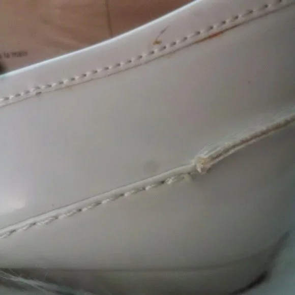 New Nine West Cream Patent Flats Loafer Slip On Shoes  Women's Size 9M - Picture 8 of 11